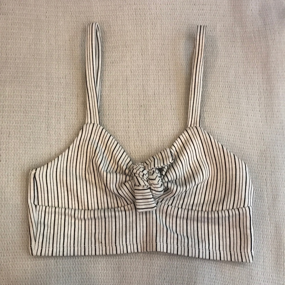 Striped bow crop top
